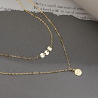 Sterling Silver Simple Style Classic Style Solid Color Plating Inlay Zircon Double Layer Necklaces main image 2
