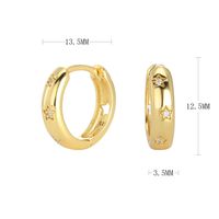 1 Pair Modern Style Star Plating Inlay Sterling Silver Zircon Gold Plated Earrings sku image 1