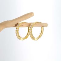 1 Pair Simple Style Round Plating Inlay Sterling Silver Zircon Gold Plated Earrings main image 5