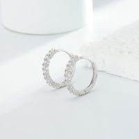 1 Pair Simple Style Round Plating Inlay Sterling Silver Zircon Gold Plated Earrings main image 4