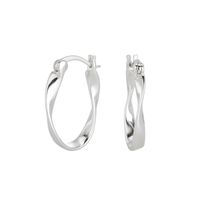 1 Pair Simple Style Twist Sterling Silver Plating White Gold Plated Gold Plated Earrings main image 10