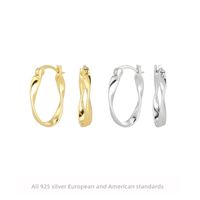 1 Pair Simple Style Twist Sterling Silver Plating White Gold Plated Gold Plated Earrings main image 1