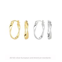 1 Pair Simple Style Twist Sterling Silver Plating White Gold Plated Gold Plated Earrings main image 2