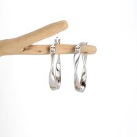 1 Pair Simple Style Twist Sterling Silver Plating White Gold Plated Gold Plated Earrings main image 6