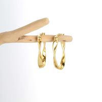 1 Paar Einfacher Stil Twist Sterling Silber Überzug Weißgold Plattiert Vergoldet Ohrringe main image 5
