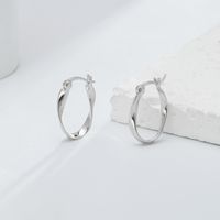 1 Pair Simple Style Twist Sterling Silver Plating White Gold Plated Gold Plated Earrings main image 4