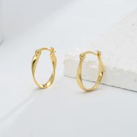 1 Pair Simple Style Twist Sterling Silver Plating White Gold Plated Gold Plated Earrings main image 3