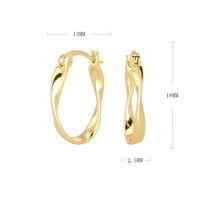 1 Paar Einfacher Stil Twist Sterling Silber Überzug Weißgold Plattiert Vergoldet Ohrringe sku image 2