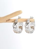 1 Pair Simple Style Solid Color Hollow Out Sterling Silver Earrings main image 6