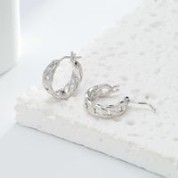 1 Pair Simple Style Solid Color Hollow Out Sterling Silver Earrings main image 10