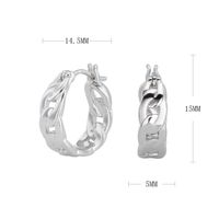 1 Pair Simple Style Solid Color Hollow Out Sterling Silver Earrings sku image 1