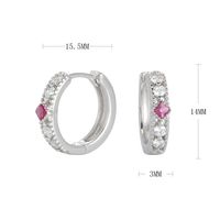 1 Pair Simple Style Round Rhombus Sterling Silver Inlay Zircon White Gold Plated Gold Plated Earrings sku image 1