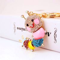 Cute Insect Alloy Plating Inlay Rhinestones Women's Bag Pendant Keychain main image 1