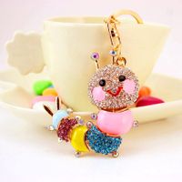 Cute Insect Alloy Plating Inlay Rhinestones Women's Bag Pendant Keychain main image 4