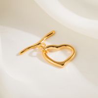 5 PCS/Package 20 * 27mm 22 * 23mm 26.4 * Mm Copper 14K Gold Plated Heart Shape Polished Connectors Jewelry Buckle main image 8