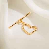 5 PCS/Package 20 * 27mm 22 * 23mm 26.4 * Mm Copper 14K Gold Plated Heart Shape Polished Connectors Jewelry Buckle main image 7