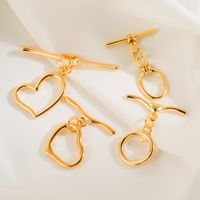 5 PCS/Package 20 * 27mm 22 * 23mm 26.4 * Mm Copper 14K Gold Plated Heart Shape Polished Connectors Jewelry Buckle main image 1