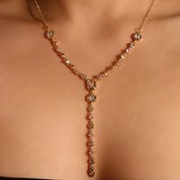 Copper Gold Plated Casual Simple Style Commute Plating Inlay Geometric Artificial Crystal Pendant Necklace main image 3