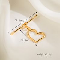 5 PCS/Package 20 * 27mm 22 * 23mm 26.4 * Mm Copper 14K Gold Plated Heart Shape Polished Connectors Jewelry Buckle main image 2