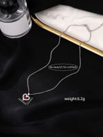 Einfacher Stil Glänzend Herzform Kupfer Zirkon Halskette Mit Anhänger In Masse main image 8