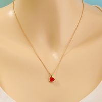 Einfacher Stil Glänzend Herzform Kupfer Zirkon Halskette Mit Anhänger In Masse main image 9