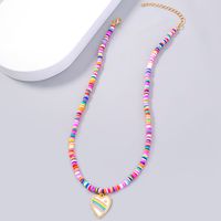 Einfacher Stil Glänzend Herzform Kupfer Zirkon Halskette Mit Anhänger In Masse main image 10