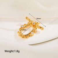 1 Piece 21 * 12mm Copper Zircon 14K Gold Plated Circle Polished OT Buckle Jewelry Buckle sku image 1