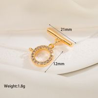 1 Piece 21 * 12mm Copper Zircon 14K Gold Plated Circle Polished OT Buckle Jewelry Buckle sku image 3