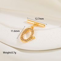 1 Piece 21 * 12mm Copper Zircon 14K Gold Plated Circle Polished OT Buckle Jewelry Buckle sku image 4