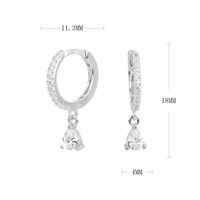 1 Pair Luxurious Round Water Droplets Inlay Sterling Silver Zircon Drop Earrings sku image 1