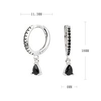 1 Pair Luxurious Round Water Droplets Inlay Sterling Silver Zircon Drop Earrings sku image 3
