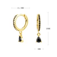 1 Pair Luxurious Round Water Droplets Inlay Sterling Silver Zircon Drop Earrings sku image 4
