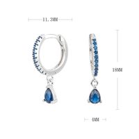 1 Pair Luxurious Round Water Droplets Inlay Sterling Silver Zircon Drop Earrings sku image 7