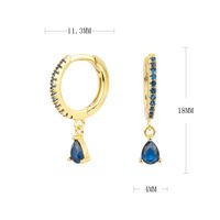 1 Pair Luxurious Round Water Droplets Inlay Sterling Silver Zircon Drop Earrings sku image 8