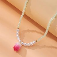 Casual Sweet Tulip Beaded Plating Women's Pendant Necklace main image 4