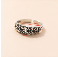 Wholesale Simple Style Grain Copper Plating Silver Plated Open Rings main image 2