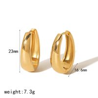 1 Pair Elegant Simple Style Solid Color Polishing Plating 304 Stainless Steel 18K Gold Plated Earrings main image 6
