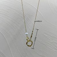 Stainless Steel 18K Gold Plated Vintage Style Simple Style Inlay Star Moon Lightning Artificial Pearls Zircon Pendant Necklace main image 6