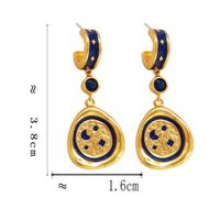 Casual Simple Style Star Moon Copper Plating Drop Earrings 1 Pair main image 2