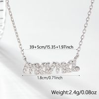 Sterling Silver Simple Style Letter Inlay Artificial Diamond Pendant Necklace main image 2