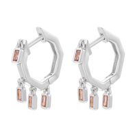 1 Pair Simple Style Solid Color Plating Inlay Copper Zircon 18K Gold Plated Drop Earrings sku image 2