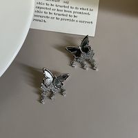 1 Pair Simple Style Butterfly Plating Copper 18K Gold Plated Drop Earrings main image 1