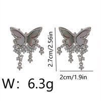1 Pair Simple Style Butterfly Plating Copper 18K Gold Plated Drop Earrings sku image 1