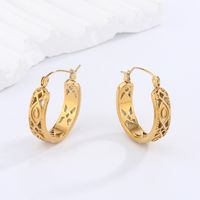1 Pair Retro Artistic Geometric Plating Inlay 304 Stainless Steel Imitation Pearl Artificial Pearls 18K Gold Plated Earrings sku image 1