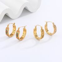 1 Pair Retro Artistic Geometric Plating Inlay 304 Stainless Steel Imitation Pearl Artificial Pearls 18K Gold Plated Earrings main image 4
