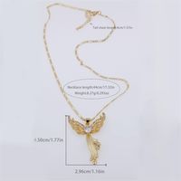 Copper 18K Gold Plated Simple Style Classic Style Flower Butterfly Plating Inlay Zircon Pendant Necklace main image 2
