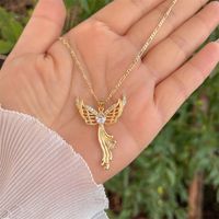 Copper 18K Gold Plated Simple Style Classic Style Flower Butterfly Plating Inlay Zircon Pendant Necklace main image 3
