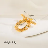 1 Piece 21 * 12mm Copper Zircon 14K Gold Plated Circle Polished OT Buckle Jewelry Buckle main image 3