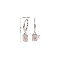 1 Pair Chinoiserie Simple Style Star Inlay Sterling Silver Gem Drop Earrings sku image 1