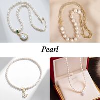 Elegant Luxurious Baroque Style Geometric Freshwater Pearl Brass Beaded Inlay Freshwater Pearl Zircon Women's Bracelets Earrings Necklace main image 1